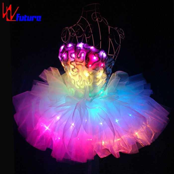 WL-0143 Hot Sale! Remote Control LED Princess/Wedding Dress LED Tutu Ballet Skirt Dance Costumes girls dresses