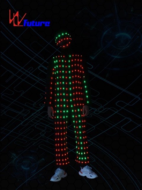 WL-0232 Wireless remote control LED Dance Costume LED light Stage boys dance Costumes LED Jumpsuits for evening dance