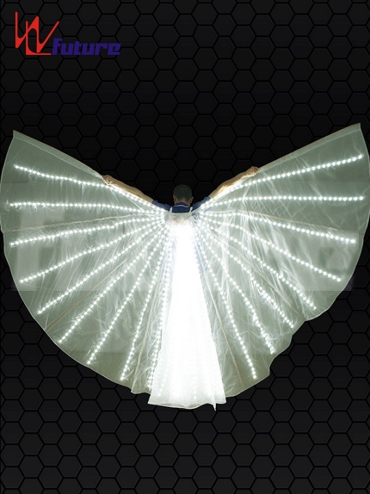 WL-0225 Wireless Remote Control full color customized LED White Color Fairy Wings LED Isis Wings for stage show girls dresses