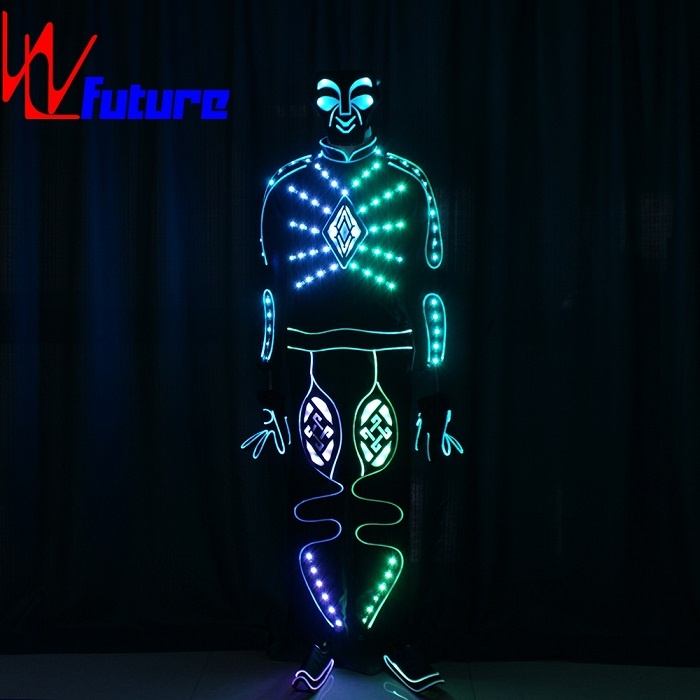 WL-0217 无线控制 光纤/LED表演服 LED机器人表演服 团体表演制服 LED电光舞表演服 在黑暗中发光