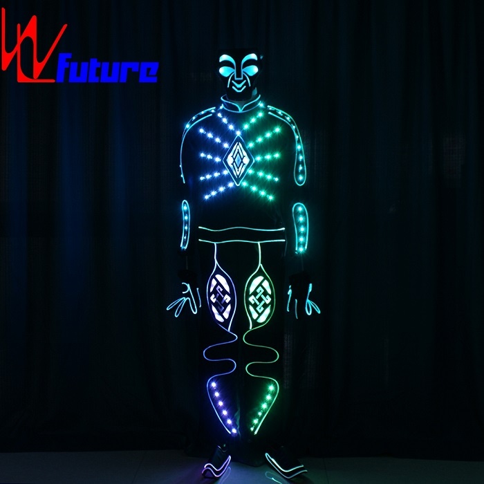 WL-0217 wireless control Fiber Optic & LED Costumes LED Robot Costume boys group uniform LED Tron Costume glow in the dark dresses
