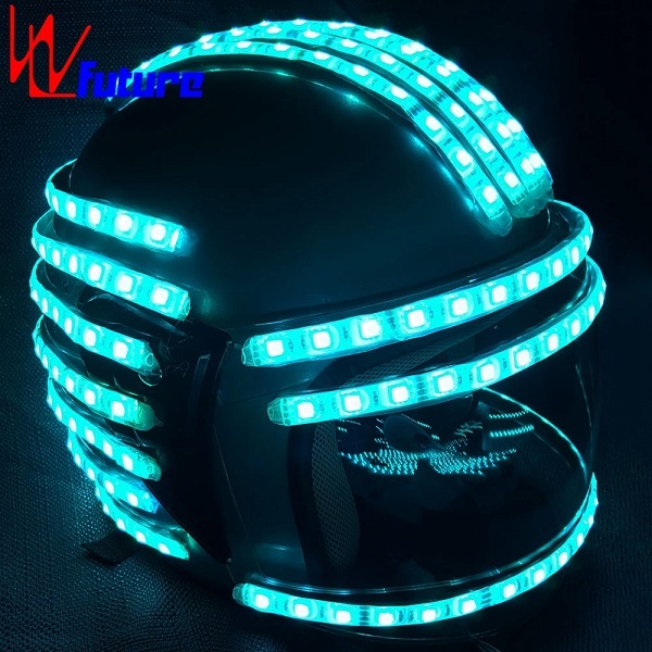 WL-0137 Wireless control Programmable Luminous Helmet  Super-man smart motorcycle LED Dance Props Helmet
