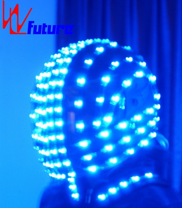WL-070 无线控制 LED头盔 全彩超人智能摩托车LED舞蹈道具头盔 LED发光服装道具