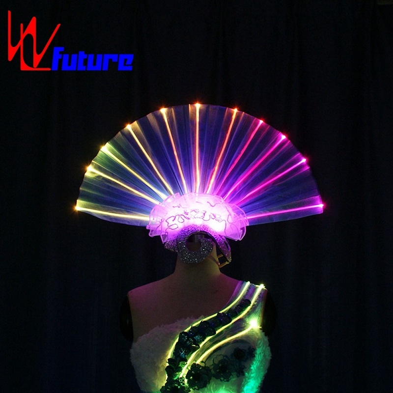 WL-0175 wireless control Programmable LED Light Dance Props Fan Headwear Luminous Headwear LED Hair Props