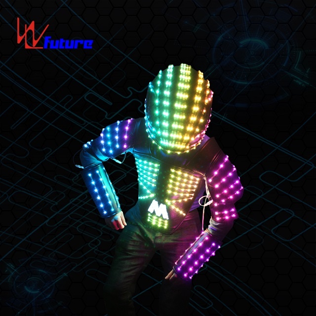 WL-0102 Wireless control Programmable LED Tron Costume  LED Vest with Helmet LED Robot Costume