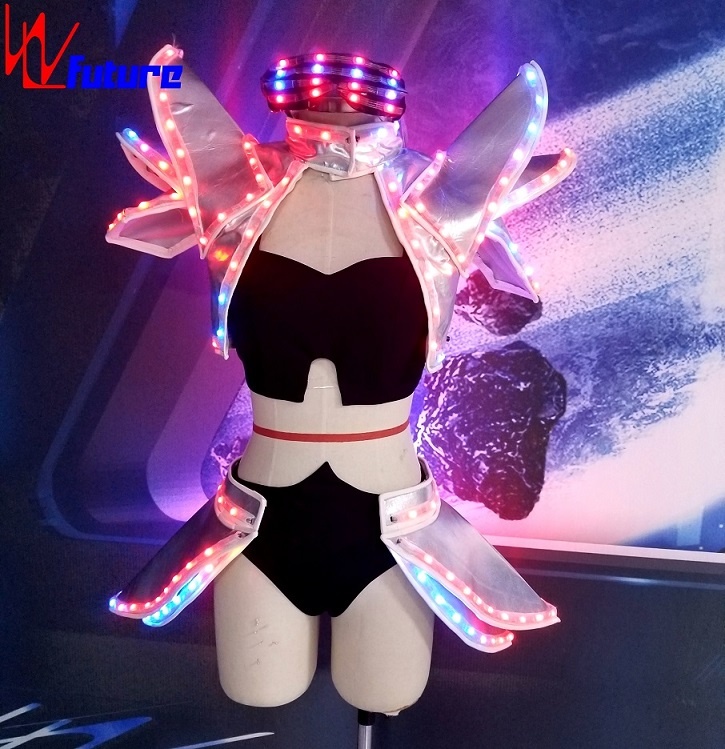 WL-0258 LED Futuristic Warrior Dress performance wear girls dresses dance skirt LED Sexy Costumes