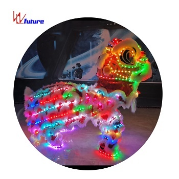 LED mini Lion dance Costumes LED Light Chinese Traditional Festival Dance Lion Kung Fu Traditional Event use