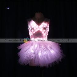 TC-0182 LED dressglow in the dark leotard, light up rainbow tutu