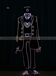 TC-0195 full color LED fiber optic tron dance jumpsuit