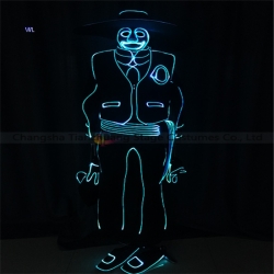 TC-0199 full color LED fiber optic tron dance jumpsuit