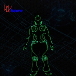 WL-0251 wireless control Fiber Optic Light boys group dance costumes performance wear glow in the dark dresses LED Suits