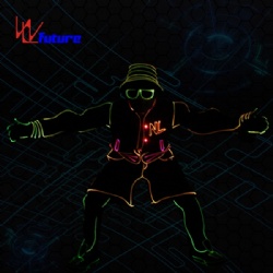 WL-0253 Remote control LED Dance Costume LED sport clothes Basket boys clothing LED Suit Costume glow in the dark dress