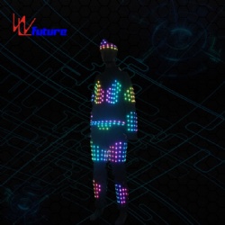 WL-0246 wireless control programmable LED Tron Dance Costumes with Hat LED african Traditional Dance Costumes performance wear