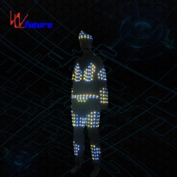 WL-0246 wireless control programmable LED Tron Dance Costumes with Hat LED african Traditional Dance Costumes performance wear