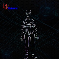 WL-0245 wireless control programmable Fiber Optic Group hip hop Dance Costumes LED Tron Costumes LED Light Tron Dance Suit