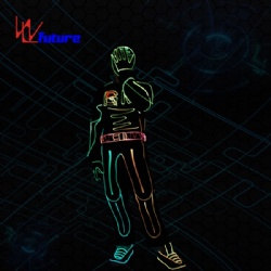 WL-0244 wireless control Fiber Optic Dance Costumes with Mask/shoe LED Tron Costume LED group Hip Hop dance costume