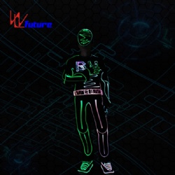 WL-0244 wireless control Fiber Optic Dance Costumes with Mask/shoe LED Tron Costume LED group Hip Hop dance costume