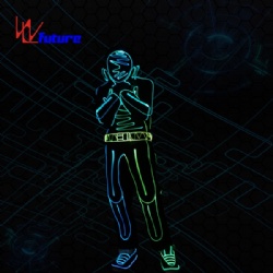 WL-0244 wireless control Fiber Optic Dance Costumes with Mask/shoe LED Tron Costume LED group Hip Hop dance costume