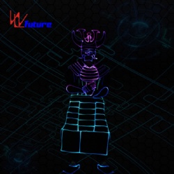 WL-0242 wireless control Fiber Optic Tron Dance Costumes with mask LED mythology figure Ox devil Dance costume