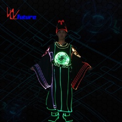 WL-0241 光纤/LED中国传统状元服（带帽子/鞋子）， LED舞蹈表演服，LED传统新郎服装，表演用