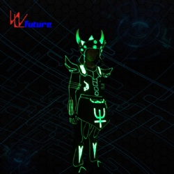 WL-0240 wireless control Fiber Optic/LED Dance Costumes +Helmet/shoe LED Tron Costume LED Traditional General Costume
