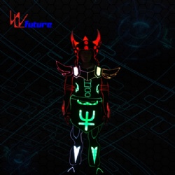 WL-0240 wireless control Fiber Optic/LED Dance Costumes +Helmet/shoe LED Tron Costume LED Traditional General Costume