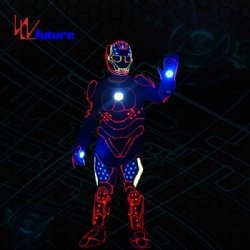 WL-0239 433无线控制 LED电光舞表演服 LED机器人服装 钢铁侠 LED角色扮演服装