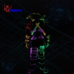 WL-0238  wireless control Fiber Optic/LED Dance Costumes +Helmet Tron Costume LED Traditional General Costume glow in the dark dresses