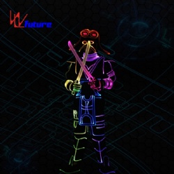 WL-0238  wireless control Fiber Optic/LED Dance Costumes +Helmet Tron Costume LED Traditional General Costume glow in the dark dresses