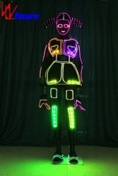 WL-0236 wireless control LED girls dresses with Helmet & braid LED Dance Costumes Performance wear