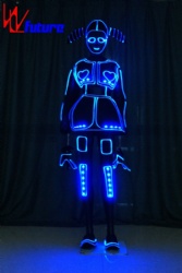 WL-0236 wireless control LED girls dresses with Helmet & braid LED Dance Costumes Performance wear