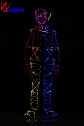 WL-0234 Wireless remote control Fiber Optic Light Dance Costumes with Mask LED light Stage Costumes LED Team Group Dance Luminous Clothing