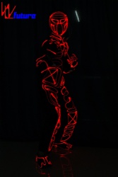 WL-0234 Wireless remote control Fiber Optic Light Dance Costumes with Mask LED light Stage Costumes LED Team Group Dance Luminous Clothing