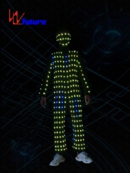 WL-0232 Wireless remote control LED Dance Costume LED light Stage boys dance Costumes LED Jumpsuits for evening dance