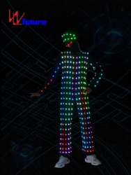 WL-0232 Wireless remote control LED Dance Costume LED light Stage boys dance Costumes LED Jumpsuits for evening dance