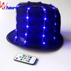 WL-0154 无线控制 舞台表演用 LED舞蹈服装道具闪烁/发光的LED绅士帽子 LED舞蹈道具 表演服装