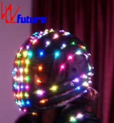 WL-070 wireless control LED Helmet Full Color Superman smart motorcycle LED Dance Props Helmet LED Light Costumes Props