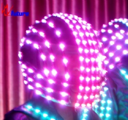 WL-070 无线控制 LED头盔 全彩超人智能摩托车LED舞蹈道具头盔 LED发光服装道具