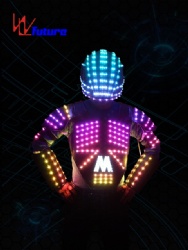 WL-0102 无线控制可编程 LED电光舞表演服　LED戴头盔背心夹克　LED机器人表演服