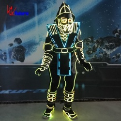 WL-0262光纤Tron电光舞舞蹈服 狂欢派对 嘻哈街舞 服装 男士 万圣节发光派对服装 训练服 舞台表演服