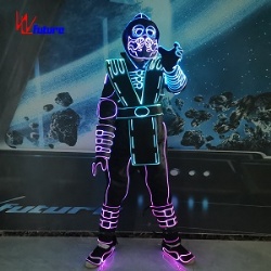 WL-0262 Fiber Optic Light Tron Dance Suits Rave Clothes Hip Hop Street Dance Costume men Halloween Glow Party clothes