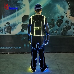 WL-0264 Programmable Luminous Fiber Optic light Tron Dance Suits Hip Hop mens Clothes performance wear Rave clothes