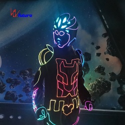 WL-0265 Programmable Futuristic Clothing LED Robot Costume Fiber Optic Light Tron halloween Movie LED Ironman Costume LED Suits