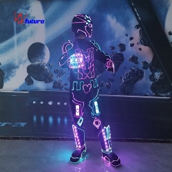 WL-0265可编程未来服装 LED机器人服装 光纤Tron电光舞 舞台表演服 万圣节电影 LED Ironman钢铁侠服装 LED套装