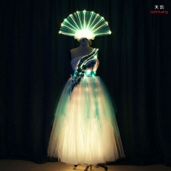 TC-0174 Fiber Optic dance costumes led dance dress