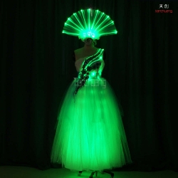 TC-0174 Fiber Optic dance costumes led dance dress